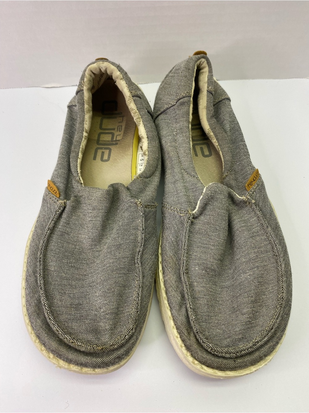 Hey Dude Women's Gray Canvas Slip-On Flats